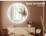 Emitto LED Wall Mirror Round Anti-fog Bathroom Mirrors Makeup Light Decor 60cm