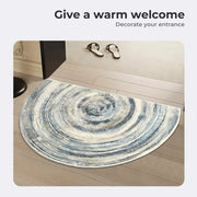 Marlow Door Mat Half Moon Semi-Circle Velvety Non Slip Entrance Floor Rug 60x90