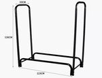 Firewood Storage Rack Fireplace Tool Wood Holder 300KG Heavy Duty 123X33X126CM