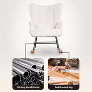 Levede Rocking Chair Nursery Rocker Accent Tub Boucle Armchair Lounge Fleece