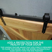 Levede Sliding Barn Door Hardware Track Set 1.5/1.83/2/2.44/3/3.66/4M Roller Kit