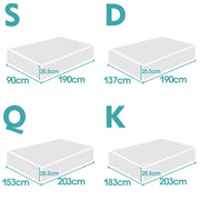 Dreamz Mattress Topper Memory Foam 25cm Comfort Washable Soft Cover King Queen.