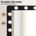Levede Dressing Table Stool Set Makeup Mirror Vanity Storage Desk LED Bulbs