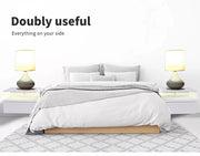 Levede 2x Bedside Tables Side Table LED Wall Mounted Cabinet Floating Nightstand