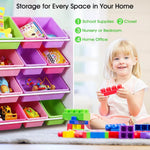 Levede 12Bins Kids Toy Box Bookshelf Organiser Display Shelf Storage Rack Drawer