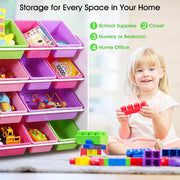 Levede 12Bins Kids Toy Box Bookshelf Organiser Display Shelf Storage Rack Drawer