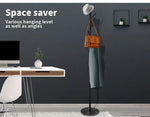 Levede Coat Rack Hat Clothes Stand Hanger Garment Hook Tree Rail Organizer Black