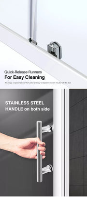 Levede Shower Screen Screens Door Seal Enclosure Glass Panel Frameless Hinges