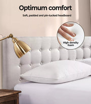 Levede Fabric Bed Frame Gas Lift Storage Wooden Matress Base Double Queen King