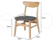 Levede 4xDining Chairs Kitchen Chair Natural Wood Linen Fabric Cafe Lounge