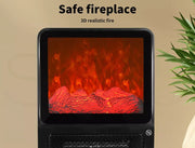 Spector Space Heaters Electric Portable Instant Fireplace Heater 3D Flame 2000W