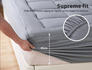 Dreamz Mattress Protector Topper Bamboo Charcoal Pillowtop Mat Pad Cover Queen