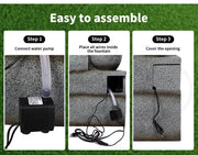 Lambu Solar/Electric Fountain Water Bird Bath Power Pump Indoor Garden Outdoor