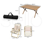 Levede Folding Camping Table Chair Set Portable Picnic Outdoor Egg Roll BBQ Desk