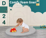 BoPeep Kids Balls Pit Baby Ocean Play Foam Pool Barrier Toy Padding Child Grey