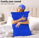 Dreamz Silk Pillow Case 100% Mulberry Slip Eye Mask Set Both Sided 25 Royal Blue