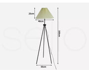 Emitto Modern Tripod Floor Lamp Linen Fabric Lampshade Home Decor Reading Beige