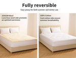 Dreamz Mattress Topper Protector 100% Cotton Wool Underlay Mat Reversible King