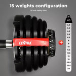 Centra 24kg Adjustable Dumbbell Single Weight Plates Home Gym Fitness Exercise