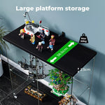 Stacked Glass Display Cabinet Lockable Collections Storage 2 Tier Shelf 2 Door