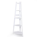 Levede 5 Tier Corner Shelf Wooden Storage Home Display Rack Plant Stand White