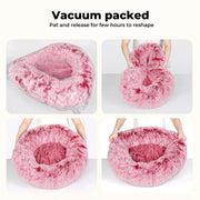 Pawz Pet Dog Calming Bed Cat Warm Soft Plush Round Washable Removable Cover Pink
