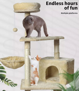 Pawz 130cm Cat Tree Toy Scratching Post Board Scratcher Tower Condo Wooden House