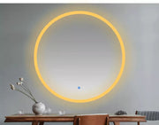 Emitto LED Wall Mirror Round Anti-fog Bathroom Mirrors Makeup Light Decor 60cm