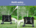Pawz Large Pet Stroller Dog Cat Carrier Travel Pushchair Foldable Pram 4 Wheels