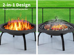 Fire Pit BBQ Grill Pits Outdoor Fireplace Camping Portable Garden Patio Heater.