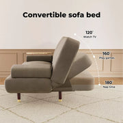 Levede Convertible Sofa Bed Lounge Couch Charging Station 3-Seater Side Table