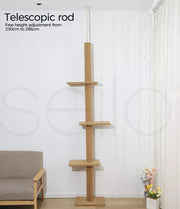 Pawz Cat Tree Tower Scratching Post Floor to Ceiling Condo Scratcher 284cm