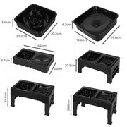 Pawz Elevated Pet Feeder 4 Height Adjustable Dog Stainless Steel Non-Slip Bowl