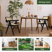 Levede 1x Armchair Dining Chair Wicker Wooden Chairs Rattan Accent Lounge Seat