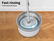 Cleanflo Spin Mop and Bucket Set Dry Wet 360° Rotating Floor Cleaning 2 Heads