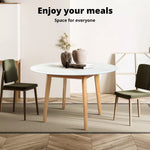 Levede Dining Table Round Rubberwood Base Kitchen Cafe Restaurant White