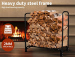 Firewood Storage Rack Fireplace Tool Wood Holder 300KG Heavy Duty 123X33X126CM