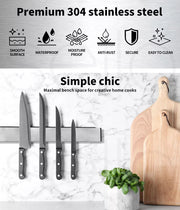 Toque Knife Holder Block Magnetic Wall Mounted Tools Rack Stainless Steel 40cm