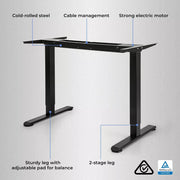 Levede Motorised Standing Desk Adjustable Electric Sit Stand Cable Management