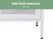 Levede Storage Cabinet Steel Kitchen Cupboard Metal Bookcase Filing Office White