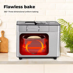 Spector Bread Maker Machine Stainless Steel Automatic Dispenser Knead 18 Program