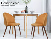 Levede Set of 2 Mustard Dining Chairs – French Provincial Style for Kitchen