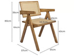 Levede 2x Dining Chair Solid Wood Rattan Armchair Wicker Accent Lounge Chairs