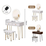 Levede LED Dressing Table Stool Set Mirror Lighted Vanity Makeup Desk Drawers