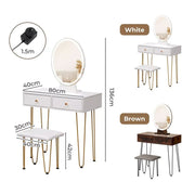 Levede LED Dressing Table Stool Set Mirror Lighted Vanity Makeup Desk Drawers