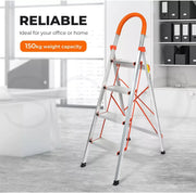 Traderight 4 Step Ladder Folding Aluminium Portable Multi Purpose Household Tool