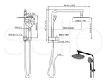 Shower Head High Pressure Set Rain Round Brass Taps Mixer Handheld WELS Black