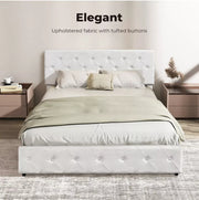 Levede Queen Bed Frame Fabric Tufted Wooden Mattress Base 4 Storage Drawer
