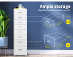 Levede Office Cabinet  8 Drawer Drawers Storage Cabinets Steel Rack Home White