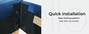 Levede  Queen Bed Frame Velvet Mattress Base Platform Wooden Headboard Blue